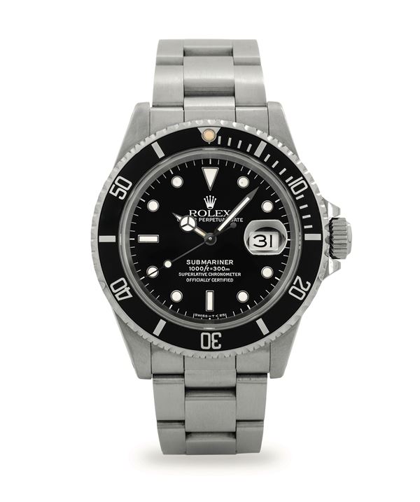 Rolex - Submariner ref 16610 steel, black dial, with original warranty, circa 1992