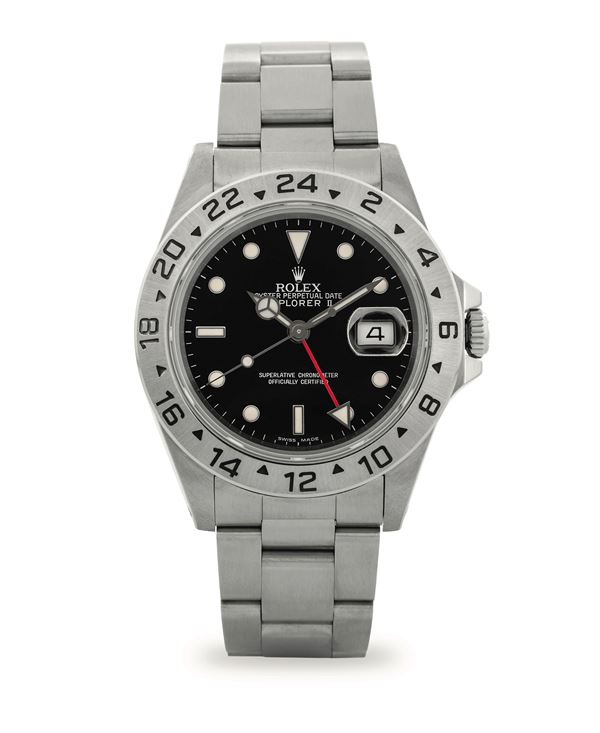 Rolex - Explorer II ref. 16570 in steel, automatic movement with engraved bezel and 24-hour display, circa 1994