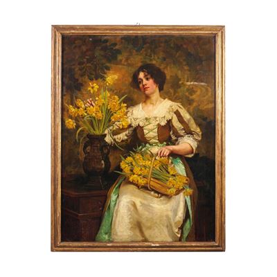 Figura femminile, olio su tela