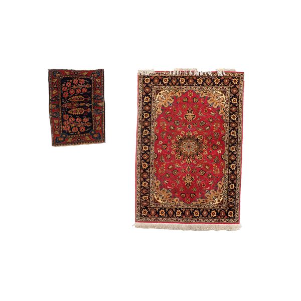 Lotto di due tappeti un Tabriz, Persia XX secolo, e un piccolo  tappeto Persia inizio XX secolo