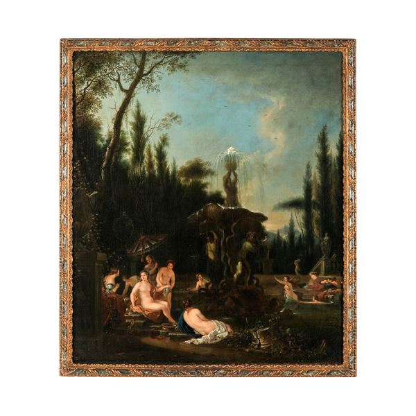 Scuola fiamminga del XVII secolo Diana e le ninfe