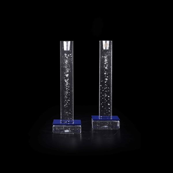 Coppia di candelieri. Kosta Boda, XX secolo