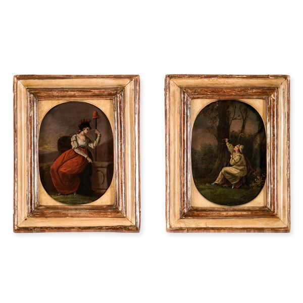 Scuola francese della fine del XVIII secolo Figure allegoriche