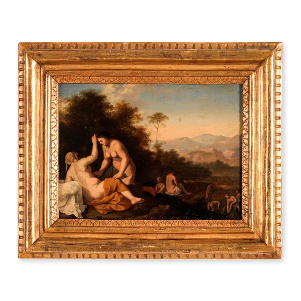 Scuola fiamminga del XVII secolo Ninfe al bagno