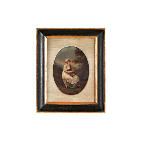 Pittore del XIX secolo Figura in un paesaggio