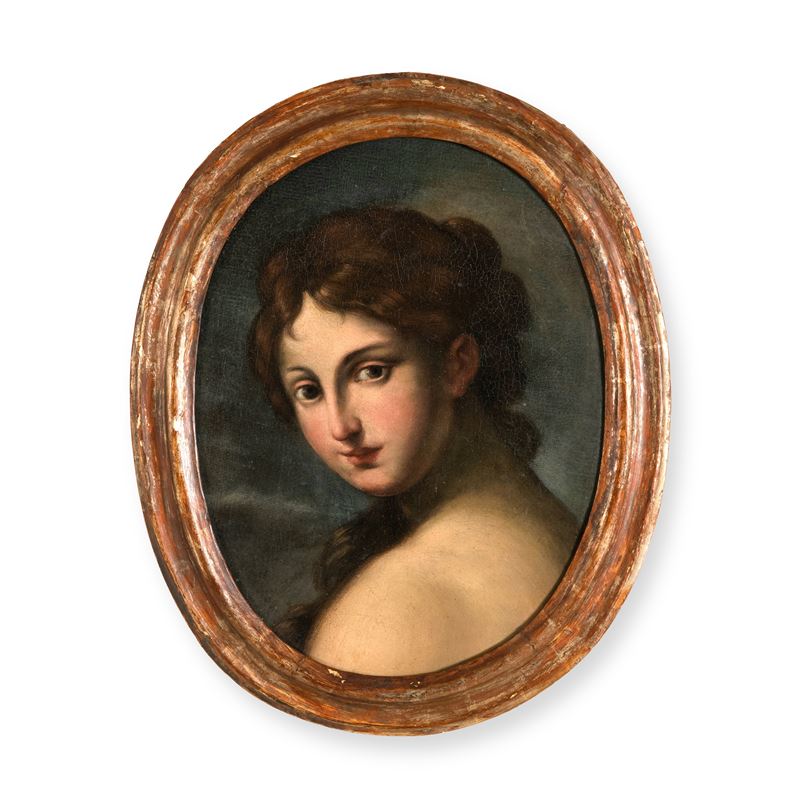 Scuola del secolo XVIII Ritratto femminile  - olio su tela ovale - Asta Dimore Italiane TIME - Cambi Casa d'Aste