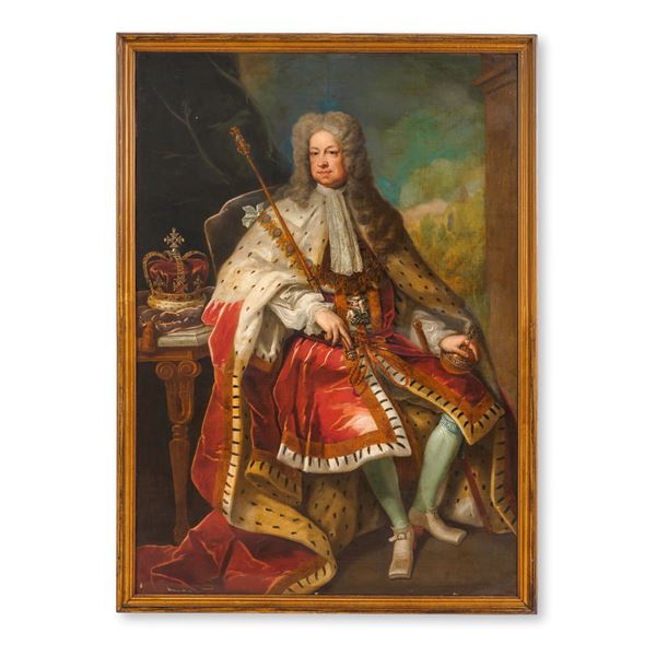 Scuola del XVIII secolo Ritratto di Giorgio II di Gran Bretagna (?)