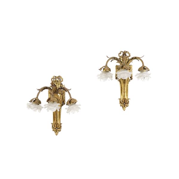 Coppia di appliques stile Luigi XVI
