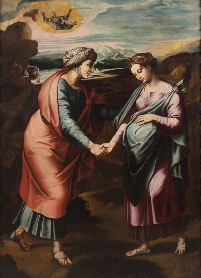 Visitazione, olio su tela