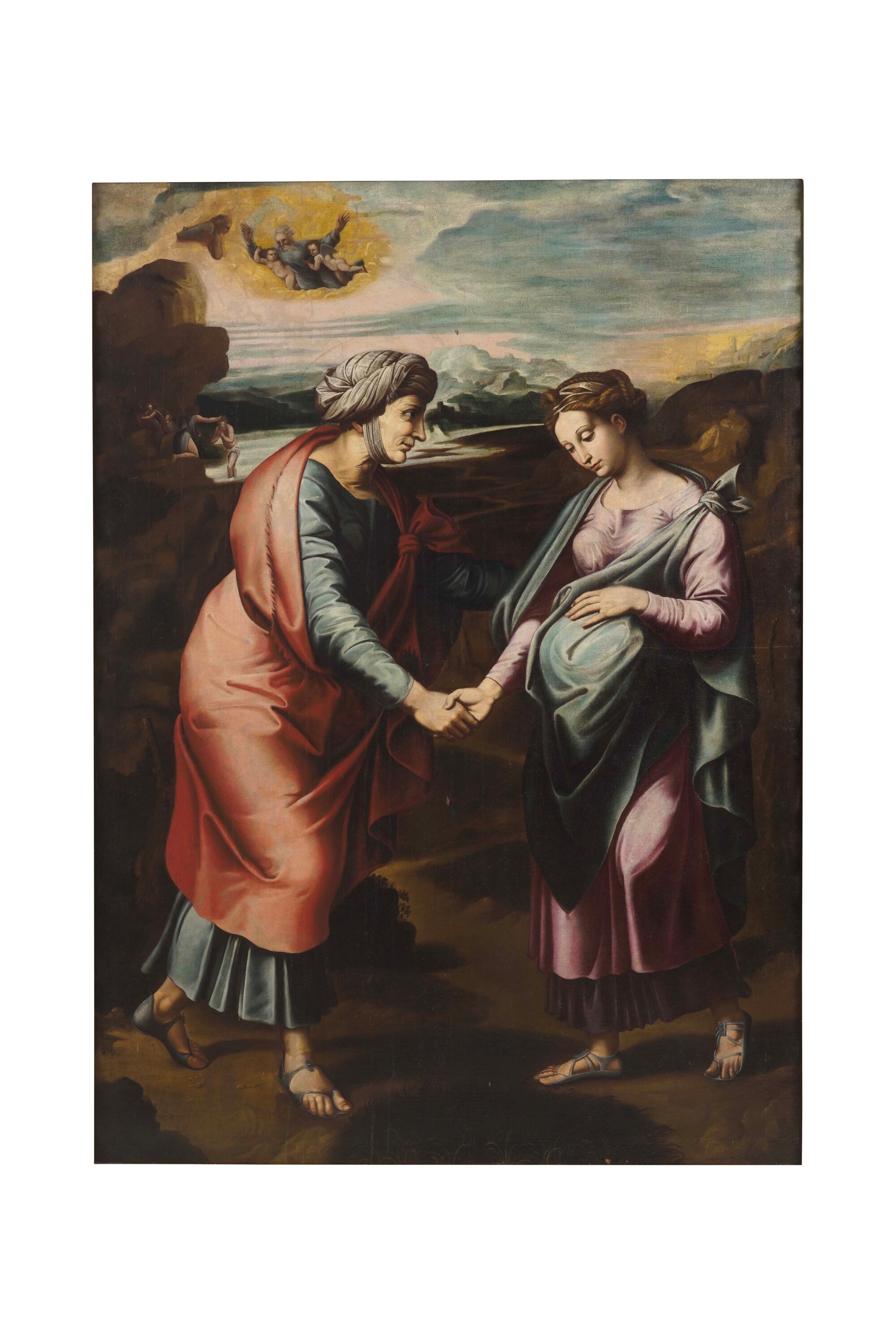 Raffaello Sanzio - Visitazione, olio su tela