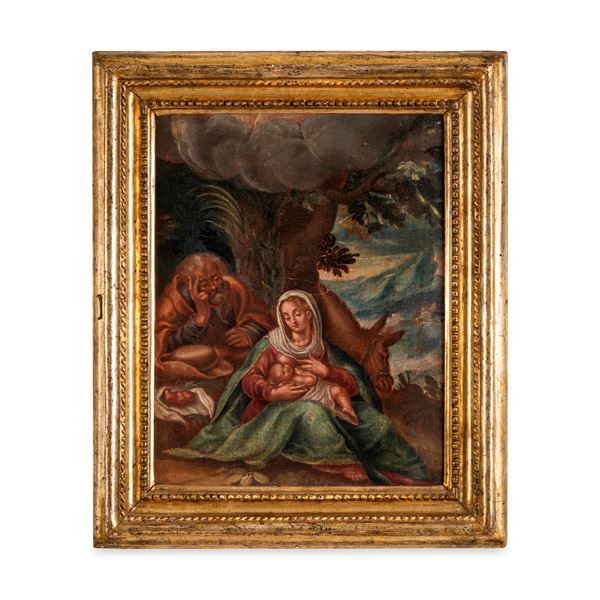 Scuola del XVIII secolo Riposo durante la fuga in Egitto