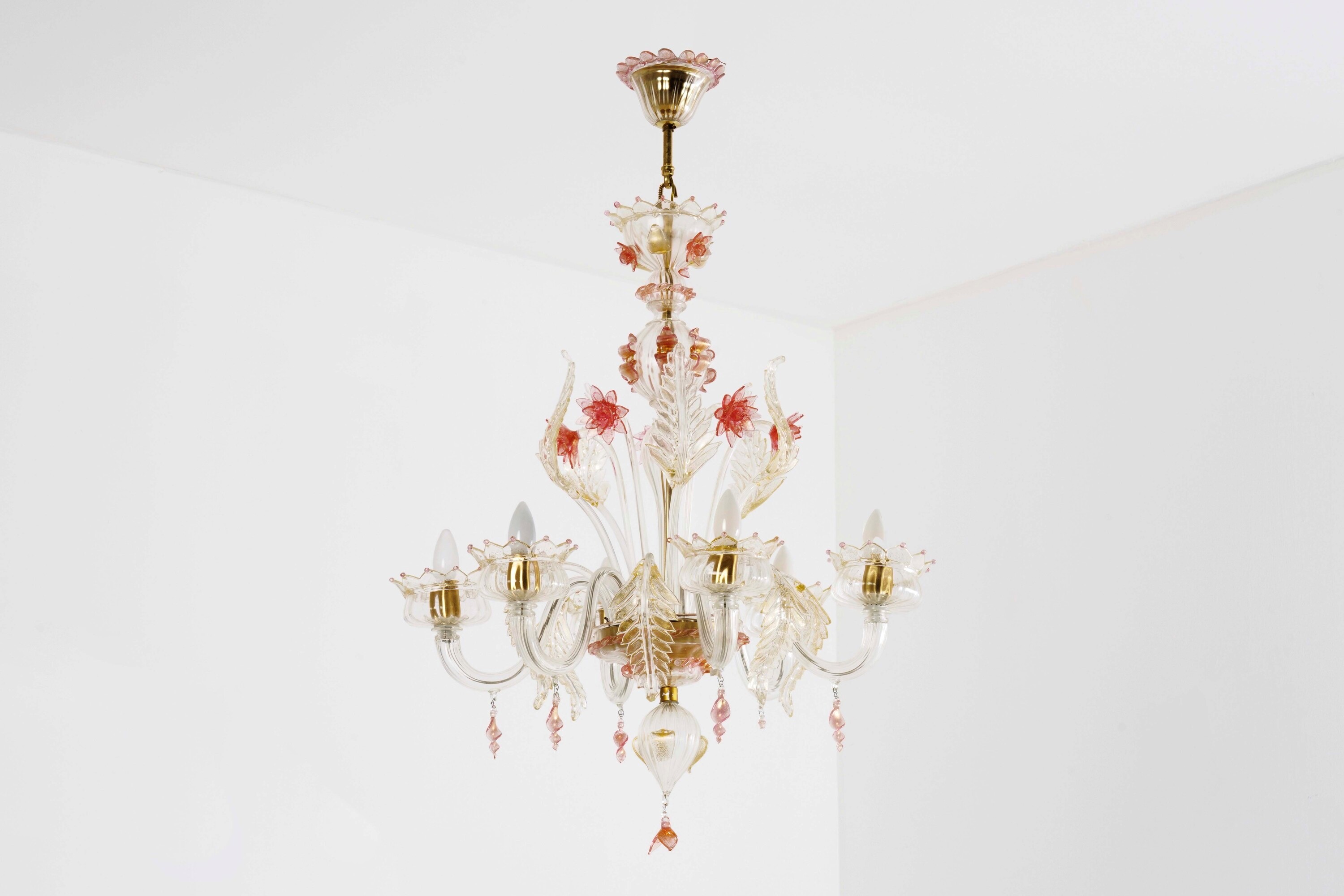 Due Lampadari in Vetro di Murano, XX Secolo