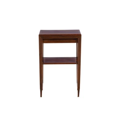 Tavolino in Legno a Due Piani con Gambe Rastremate. XX Secolo