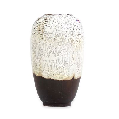 Vaso, XX secolo, smalto colato e craquelé