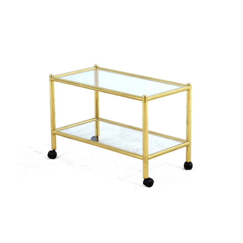 Tavolino rettangolare in ottone a due piani. XX secolo  - Auction Italian Mansions TIME - Cambi Casa d'Aste