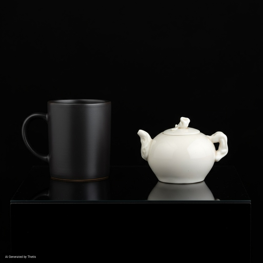 Rara Teiera in Porcellana Blanc De Chine, Cina, Dinastia Qing, Epoca Kangxi (1662-1722)