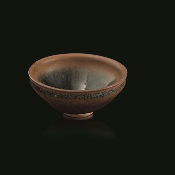 Brown stoneware bowl “Jian Hare Fur,” China, Song Dynasty (960-1279)
