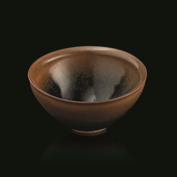 Brown stoneware bowl “Jian Hare Fur,” China, Song Dynasty (960-1279)