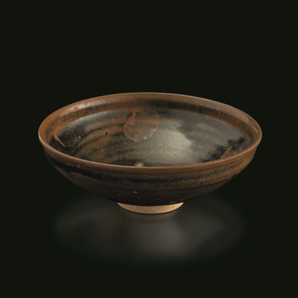 Brown stoneware bowl “Jian Hare Fur,” China, Song Dynasty (960-1279)