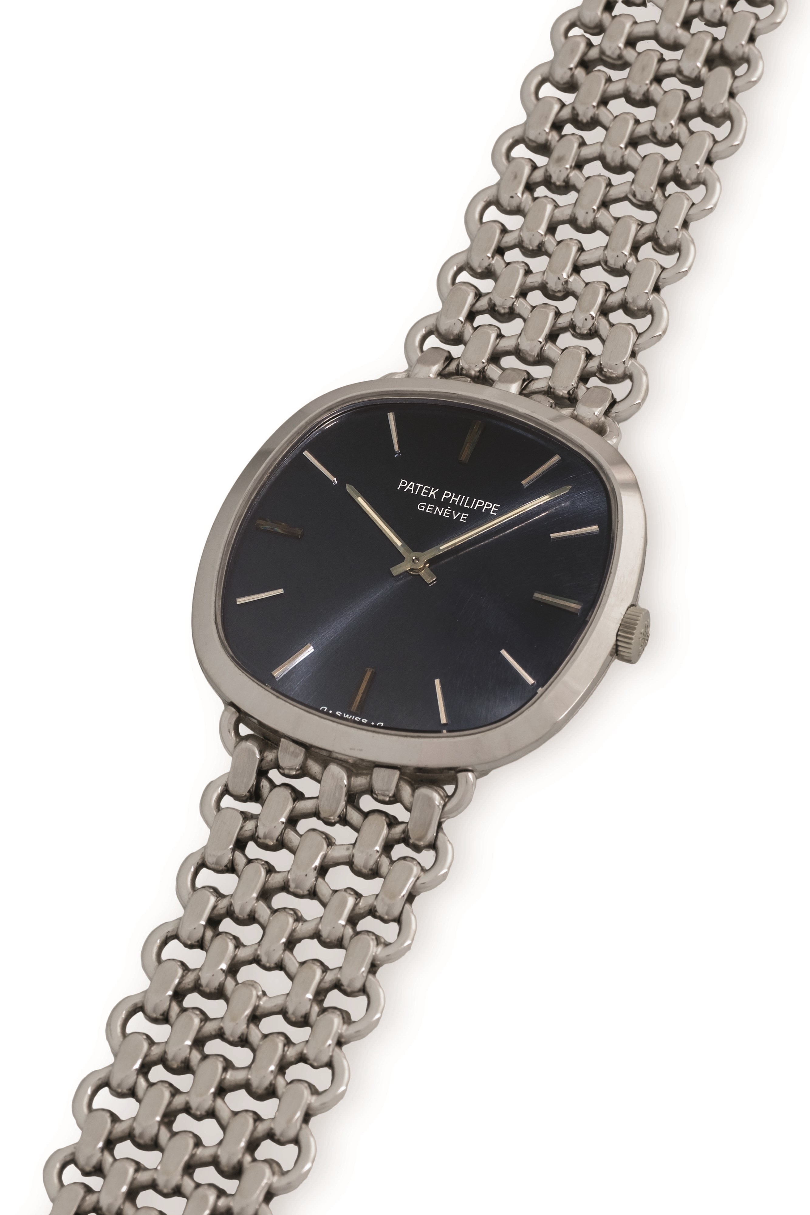 Patek Philippe - Ellipse ref 3544/2, orologio in oro bianco 18k con bracciale integrato e quadran...