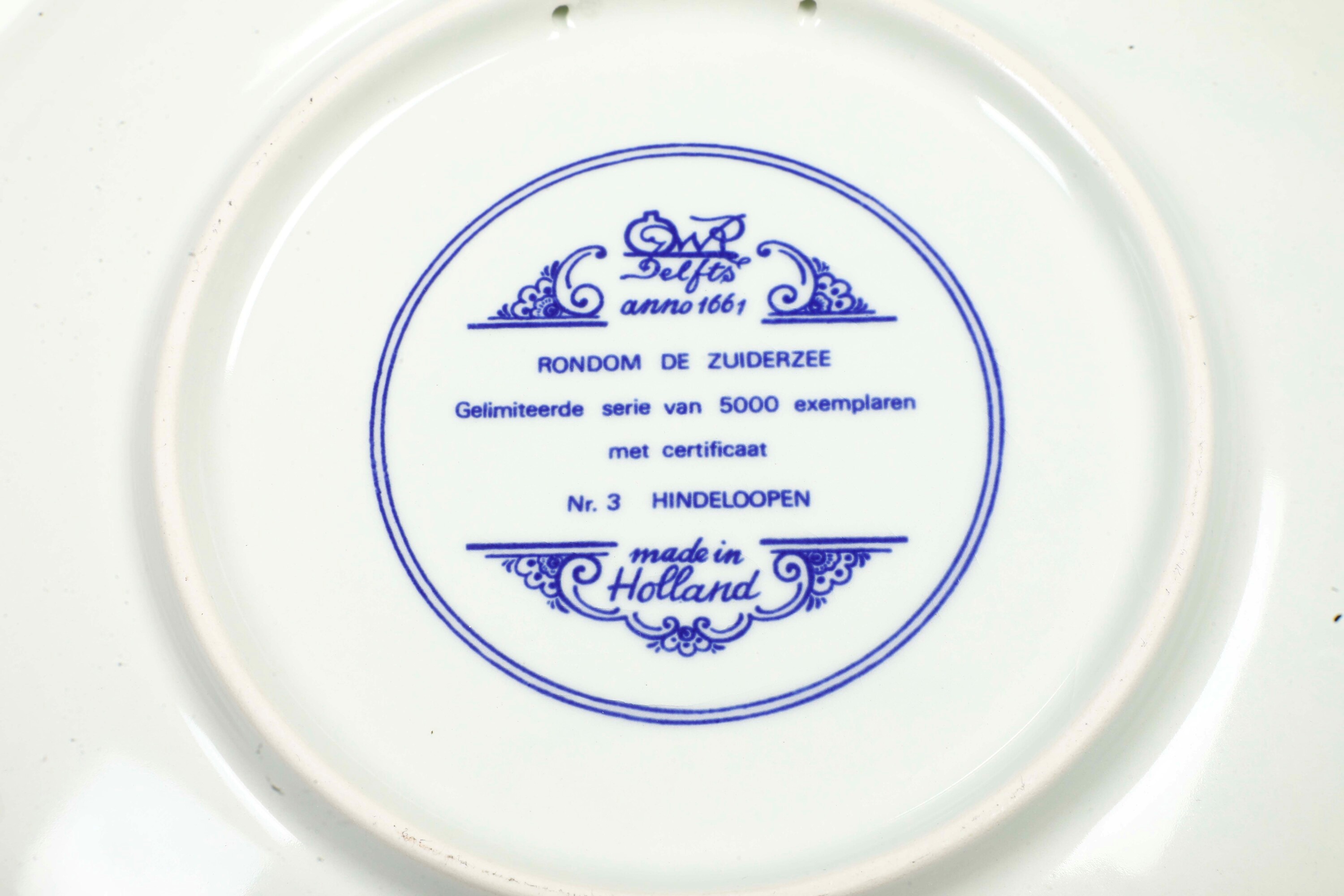 Set di dodici piatti “Giubileo Rondom de Zuiderzee”, Delft, maiolica (metà XX secolo circa)