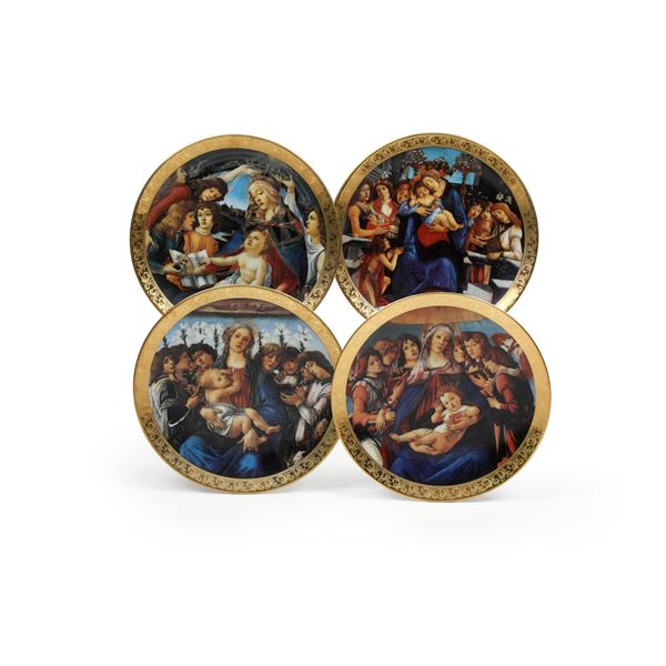 Quattro piatti "Capolavori di Botticelli", anni '90.