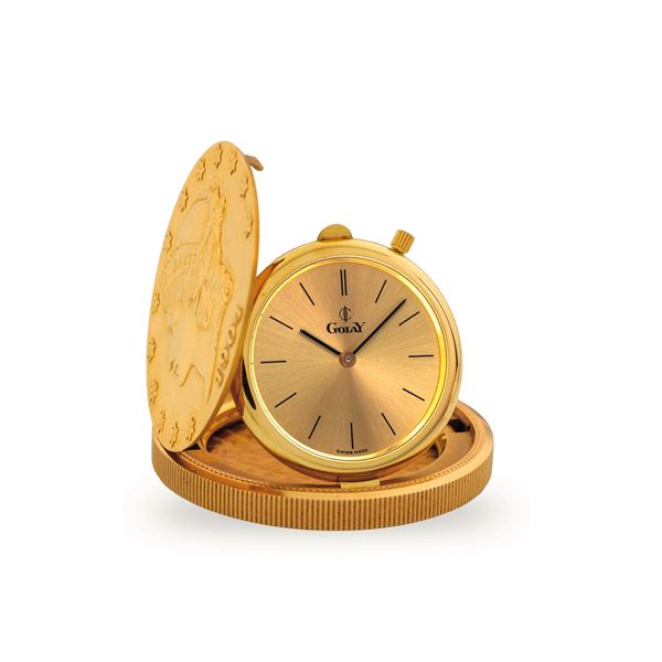 Coin Watch 20 Dollars Liberty 1904 in oro giallo, movimento a carica manuale, con scatola originale,  [..]