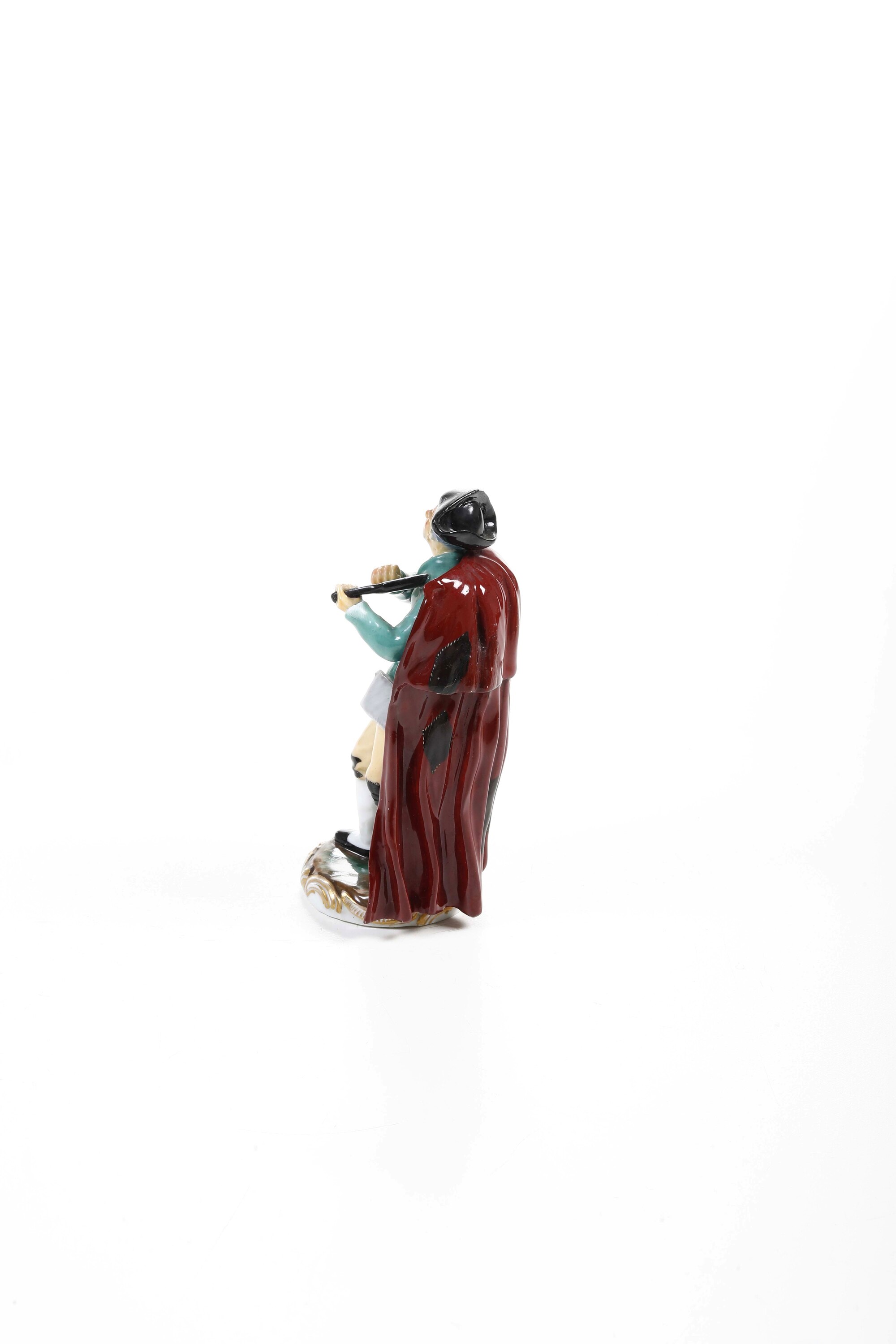 Manifattura Francis Gardner, Suonatore ambulante, porcellana russa (Verbilki), 1825-1850