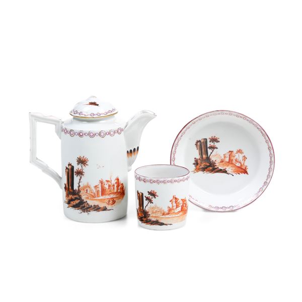 Caffettiera e tazza con piattino Russia, probabilmente San Pietroburgo, periodo di Paolo I, 1796-1801 