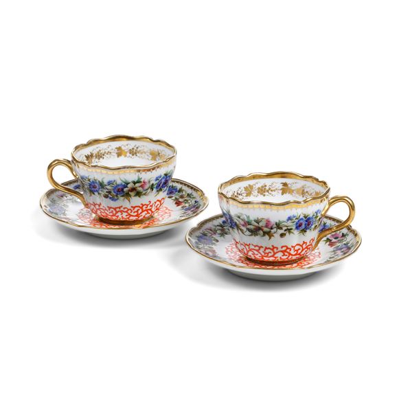 Coppia di tazze Russia, San Pietroburgo, Manifattura Korlinov, 1843-1860 circa 