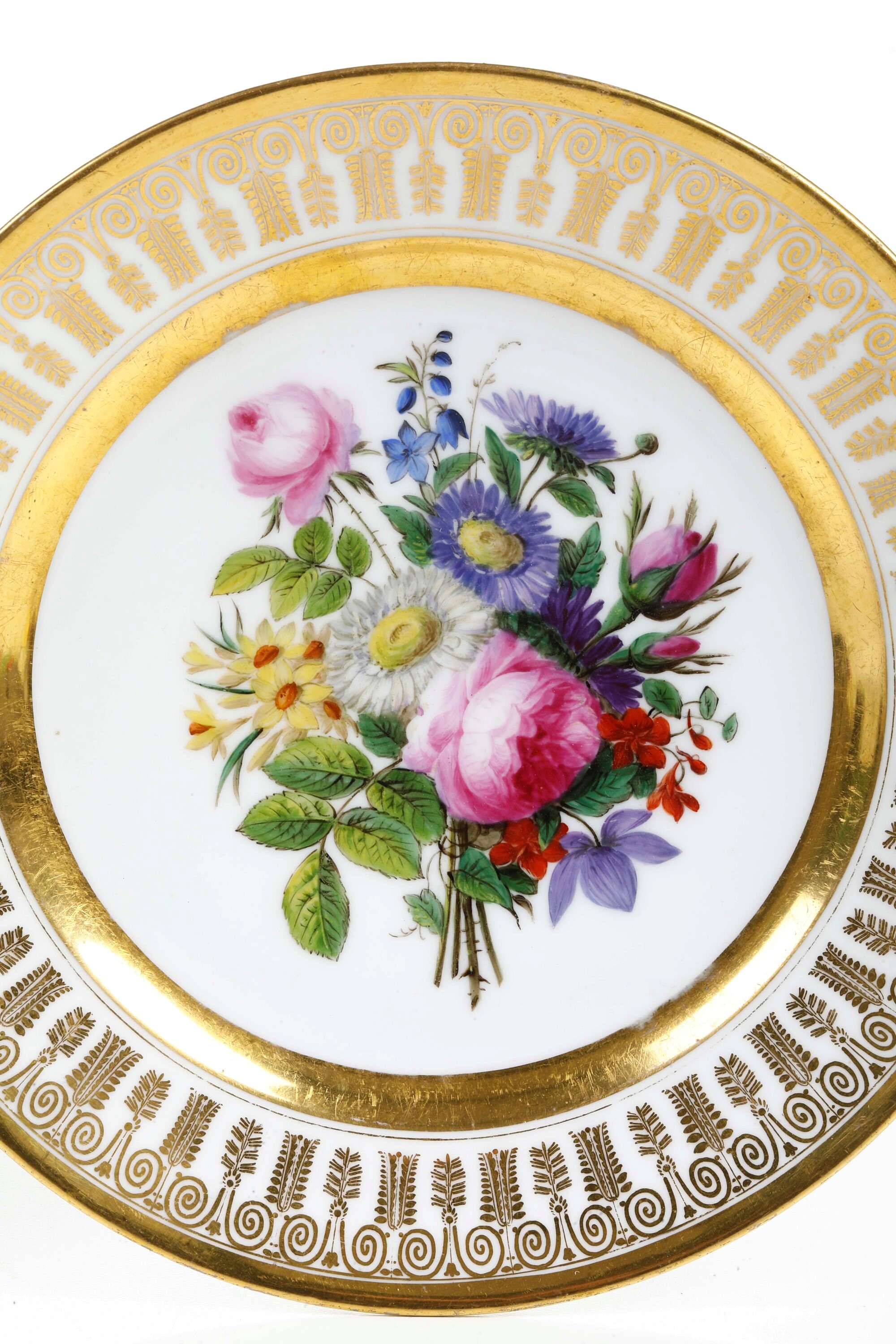 Manifattura Ginori, Coppia di piatti doccia, porcellana policroma (circa 1830)