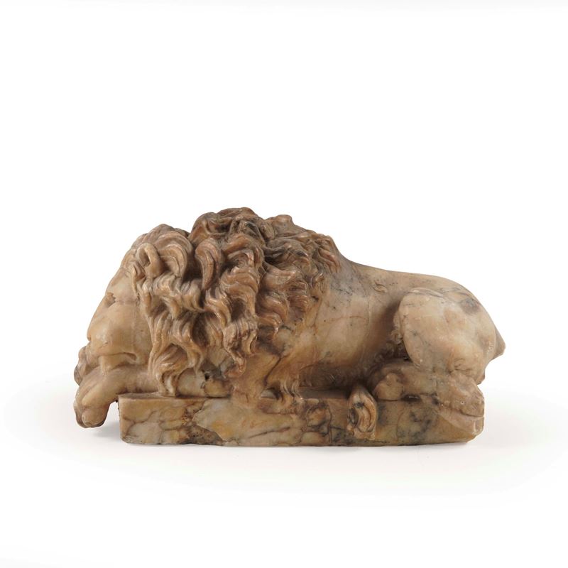 Leone accovacciato. XIX-XX secolo  - Asta La Wunderkammer di Ettore Mocchetti - Cambi Casa d'Aste