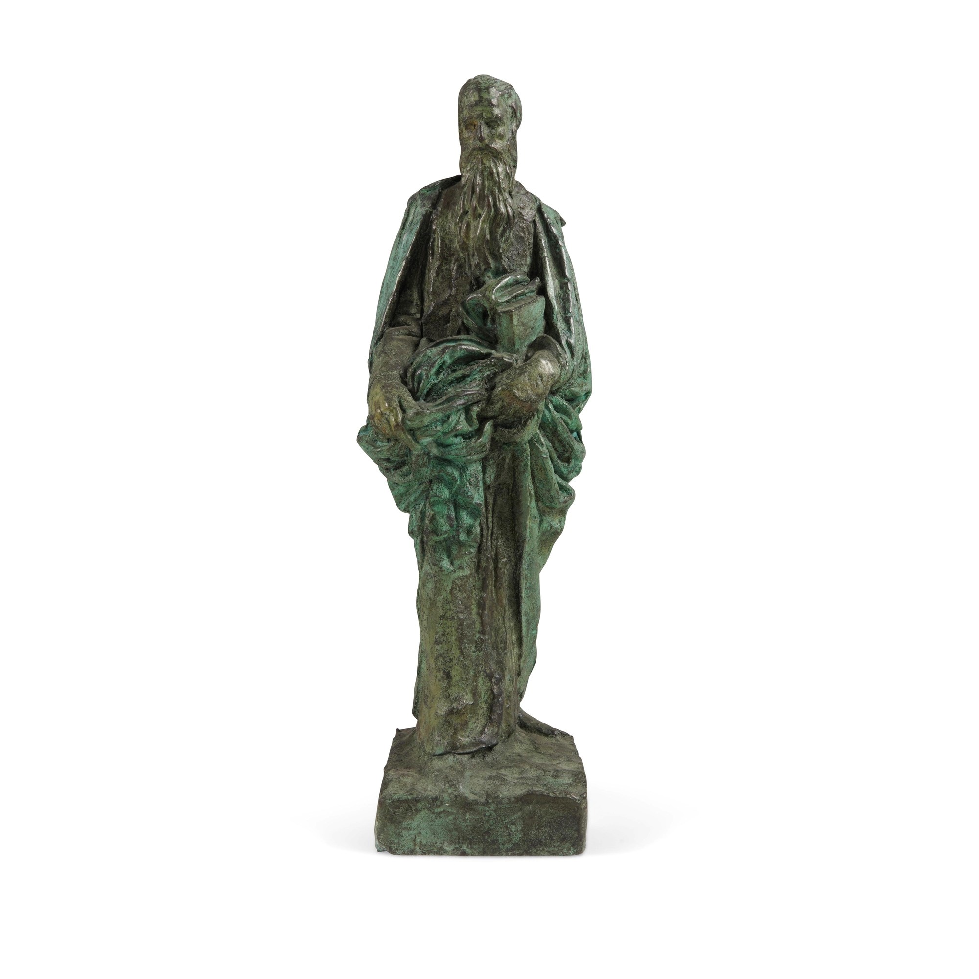 Fonditore del XX secolo, Filosofo in bronzo a patina verde