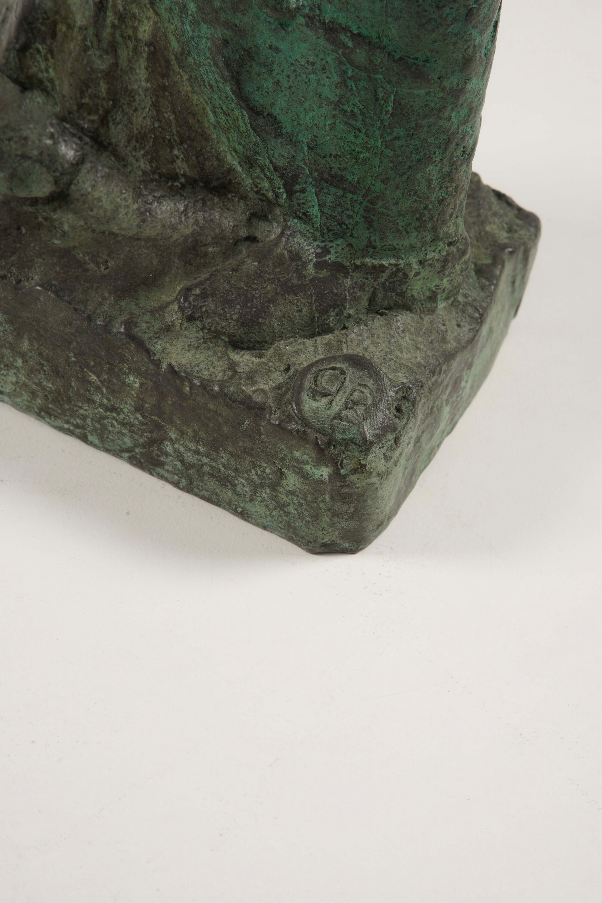 Fonditore del XX secolo, Filosofo in bronzo a patina verde