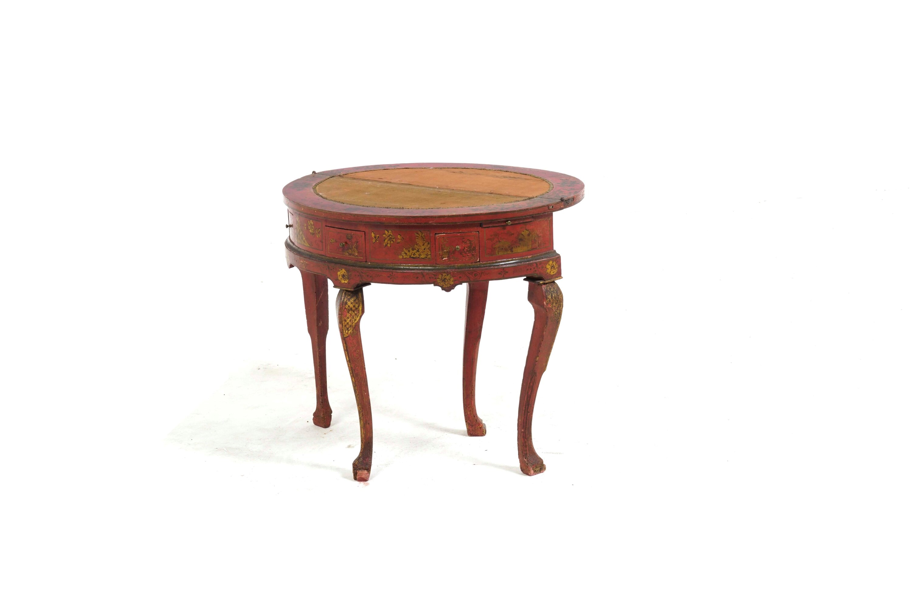 Tavolo da Gioco in Legno Laccato. Inghilterra, XIX Secolo