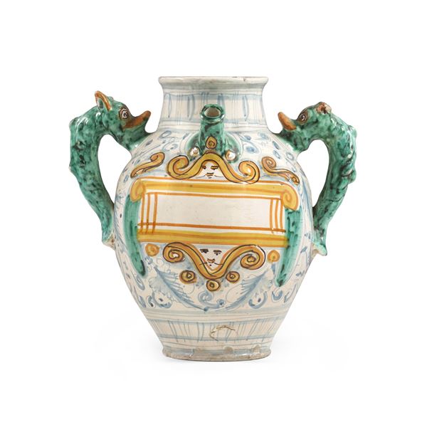 Orcio biansato Montelupo, metà del XVII secolo 