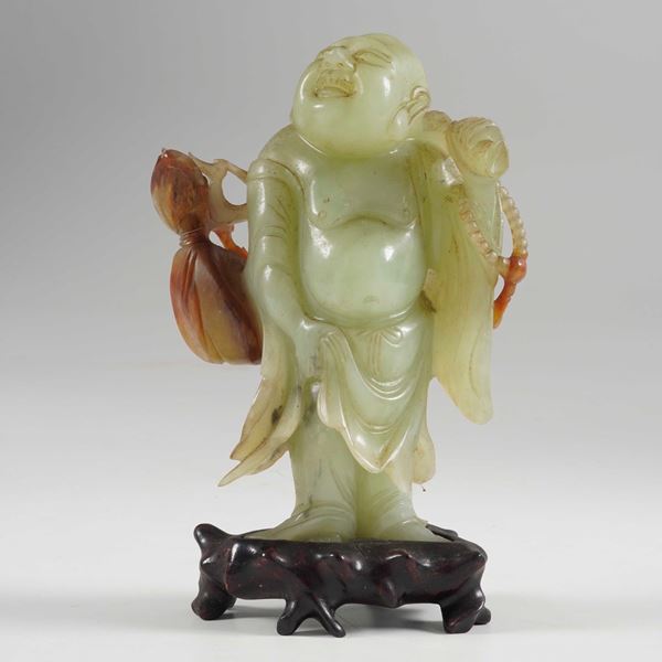 Piccolo Buddah in giada. Cina, fine XIX - inizi XX secolo
