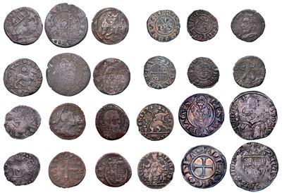 Lotto di dodici monete italiane medievali