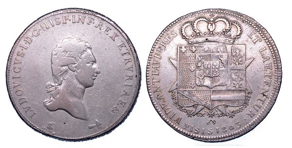 FIRENZE. LUDOVICO I DI BORBONE, 1801-1803.  Francescone 1803.
