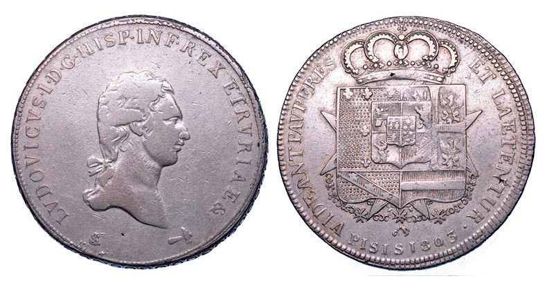 FIRENZE. LUDOVICO I DI BORBONE, 1801-1803.  Francescone 1803.  - Auction Numismatics - Cambi Casa d'Aste