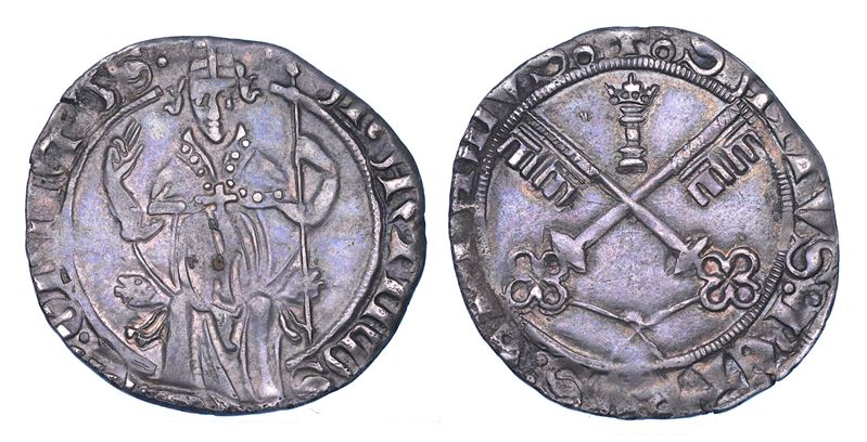 STATO PONTIFICIO. MARTINO V , 1417-1431. Grosso. Avignone.  - Auction Numismatics - Cambi Casa d'Aste