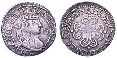 Cagliari, Carlo II di Spagna, 1665-1700, 2,5 Reali, 1700