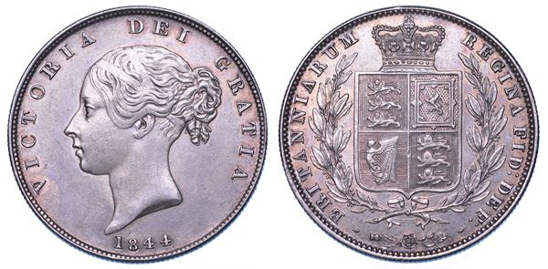 REGNO UNITO. VICTORIA, 1837-1901. Half Crown 1844.