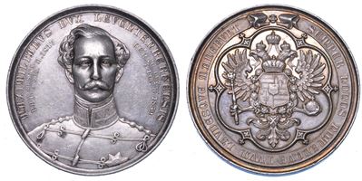 Medaglia in argento, commemorativa della morte di Massimiliano di Leuchtenberg, 1852