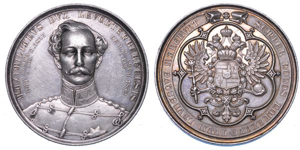 RUSSIA. MAXIMILIAN DI LEUCHTENBERG, 1817-1852. Medaglia in argento 1852. Per la morte del Duca.