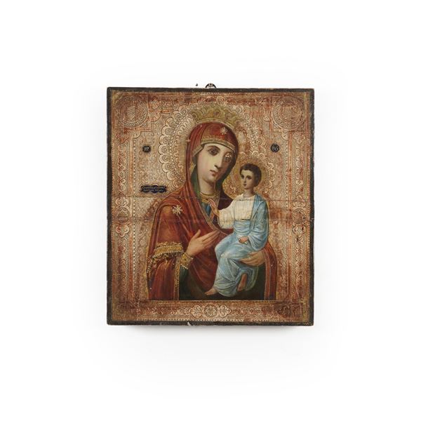 Icona raffigurante la Deipara Odigitria, Russia XIX secolo