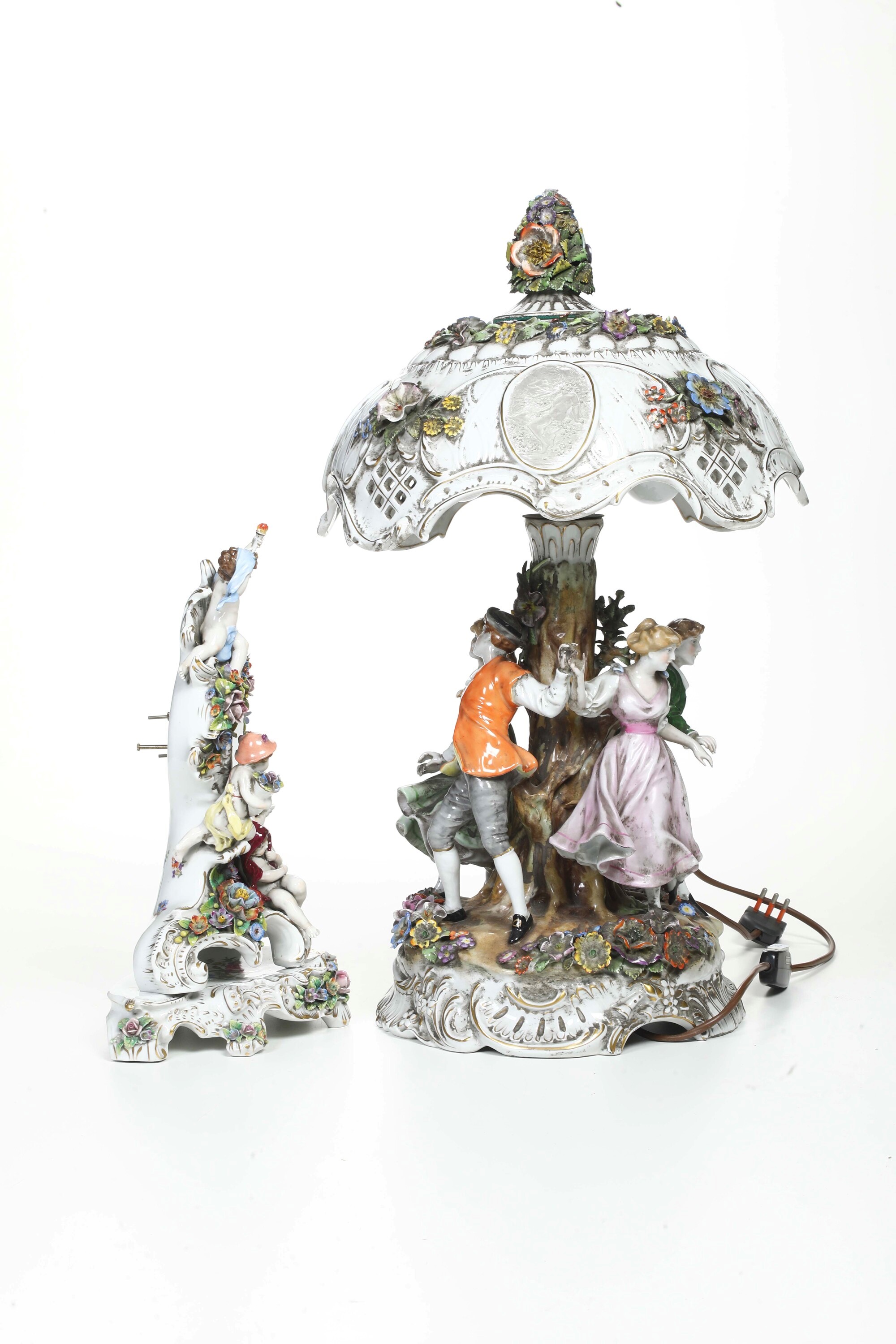 Manifattura della Turingia, Lampada e orologio da tavolo in porcellana