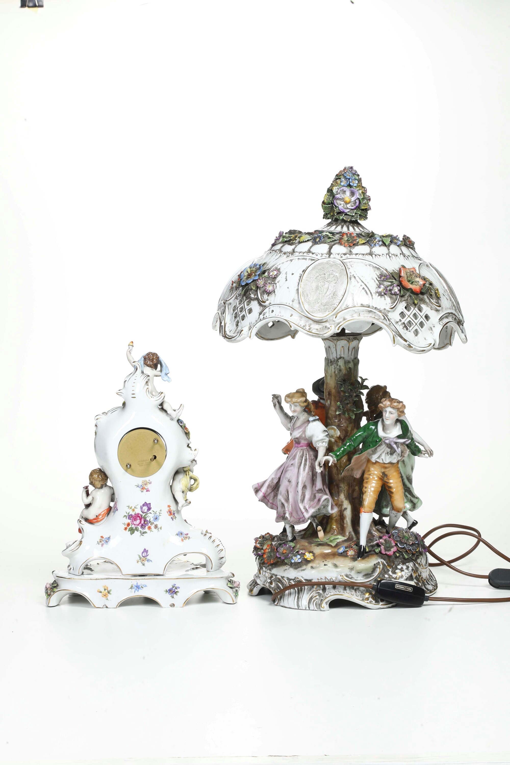 Manifattura della Turingia, Lampada e orologio da tavolo in porcellana