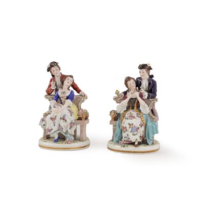 Gruppi galanti, porcellana, Turingia (?), XX secolo