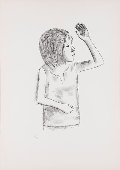 Ragazza, litografia